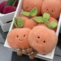 Ensemble de peluches aux fruits doux - Poupées en peluche pêche et poire, peluches alimentaires Kawaii pour la décoration de la chambre des enfants