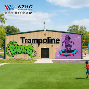 Parc de trampolines à structure en acier 1000m² 1500m² Certifié ISO Optimisation de l'espace Hauteur 9m Matériaux de qualité Durée de vie 50 ans - Product Image 1