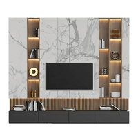 Modernes Wohnzimmer TV Wand Design und Schrank Gute Wärme ableitung Einfache TV-Ständer Holz TV-Schrank und Couch tisch