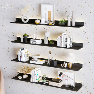 Modern Industrial Creative Concealed Stainless Steel Metal Drawer Brown <strong>Floating</strong> Wall <strong>Shelf</strong> <strong>Fixing</strong> With Bracket - Product Image 2