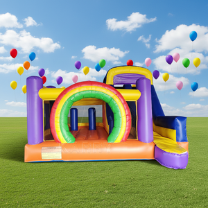 Château gonflable commercial d'extérieur en PVC, nouveau design, <span class=keywords><strong>facile</strong></span> à installer, arc-en-ciel, pour enfants, maison gonflable pour tout-petits, idéal pour la location - Product Image 2