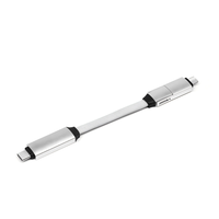 Cable Cargador USB C 3 en 1 con Diseño Cuadrado Enrollable de 60W, Cable IOS y Micro-USB para Teléfono Inteligente, Cable Cargador Universal