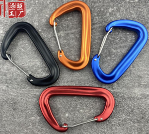 Mousqueton de verrouillage pour clips de hamac 12KN en <span class=keywords><strong>aluminium</strong></span> en forme de D, oxydation anodique, 20g, 81x48mm - Product Image 4