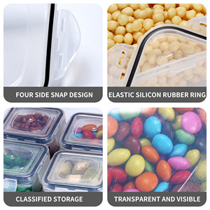 Juego De 12 piezas De contenedor De almacenamiento De alimentos De plástico De cocina con tapa De cierre a presión De fácil apertura <span class=keywords><strong>Boite</strong></span> De Rangement Cuisine - Product Image 2