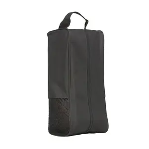 600D polyester shoe bag with mesh ventilation and carry strap