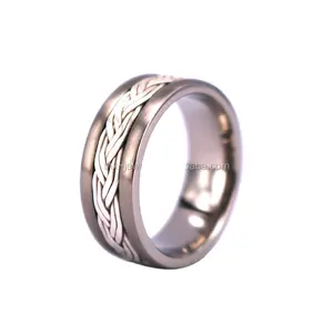 Fashion Jewelry 925 Sterling Silver Spinner Rope Knot Design Ring New Wedding Band