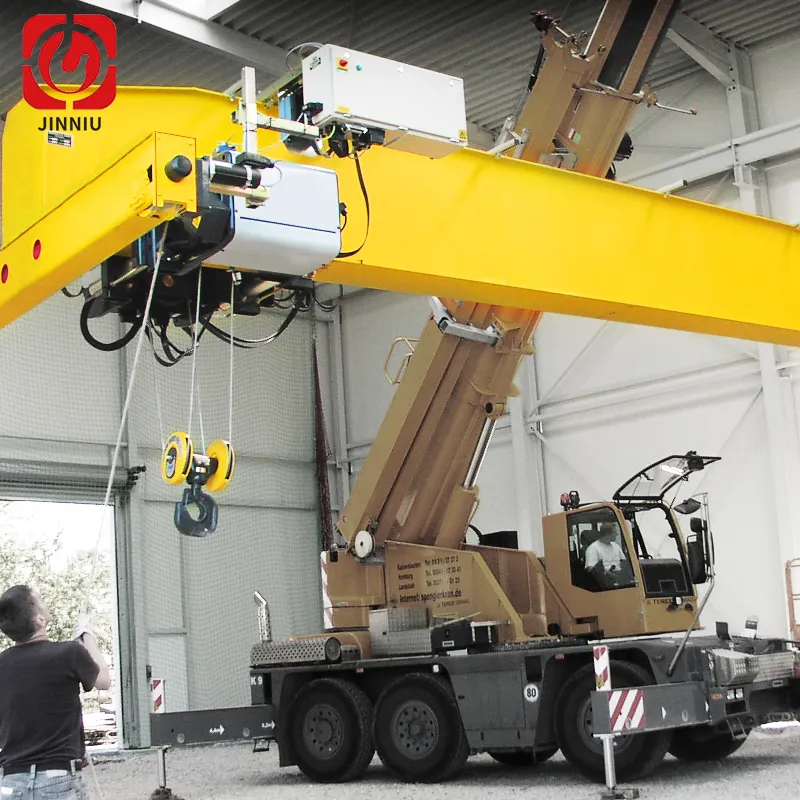 Mengemudi aman 6 Ton 8 Ton 10 Ton HD Top Running kontrol Radio A5 kelas EOT Overhead Crane dengan tali listrik Hoist