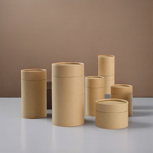 Boîte en tube de papier kraft personnalisée avec logo imprimé, emballage en tube de papier rond en carton, vente en gros - Product Image 1