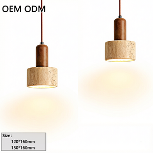 Lampes de salle à manger 005, style <span class=keywords><strong>japonais</strong></span> nordique, luminaire suspendu de luxe, lampe suspendue de chevet pour chambre à coucher, bois naturel, <span class=keywords><strong>pierre</strong></span> - Product Image 2