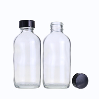 Vente en gros de flacons en verre transparent vides de 15 ml, 30 ml, 60 ml, 120 ml avec couvercle pour huile essentielle liquide, poudre