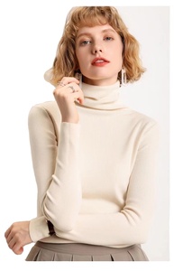 Maglione da donna con logo personalizzato a manica lunga maglieria a collo alto <span class=keywords><strong>vestiti</strong></span> da donna <span class=keywords><strong>maglia</strong></span> da ragazza maglione da donna - Product Image 6