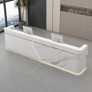 Bàn tiếp tân gỗ có thể gập lại hiện đại cho các tòa nhà văn phòng khách sạn bệnh viện trung tâm thương mại & tổ chức đào tạo thu ngân-chào đón khách - Product Image 3