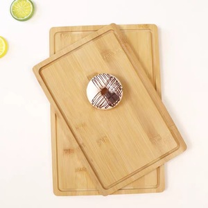 Tabla de cortar de bambú rectangular, plato de madera maciza para hornear y servir, para uso doméstico en la cocina - Product Image 4