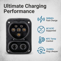 Adaptador CCS1+J1772 a CCS2 Combo, Carga Rápida para Vehículos Eléctricos de EE. UU. a UE, CC 1000V 400A, CA 32A, -30 ° De la C a +50 ° C, para adaptador de vehículo eléctrico