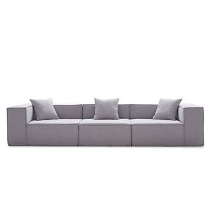 Canapé sectionnel moderne minimaliste en forme de bloc de tofu, compressé sous vide, une place, design en ligne droite, revêtement en tissu amovible - Product Image 4