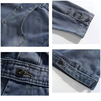 Veste en jean pour homme, fabrication en gros, OEM ODM, style rétro, bleu, personnalisable avec logo, prix de gros, export, haute qualité, tendance