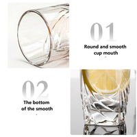 Verres à boire personnalisés avec motif diamant, verre transparent à base épaisse, verre highball, gobelet pour bar