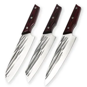 Fornitore professionale Stock forgiato a mano lama vuota coltello da cuoco forte taglio di carne coltelli da cucina in acciaio inossidabile giapponese