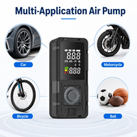 Gonfleur de pneus double alimentation 12V (batterie + allume-cigare) avec pompe à air numérique, batterie externe et moniteur de pression des pneus OEM