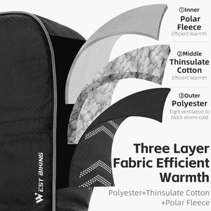 WEST BIKING-Guantes reflectantes de invierno <span class=keywords><strong>para</strong></span> motocicleta, Guantes Térmicos multicapa a prueba de viento <span class=keywords><strong>para</strong></span> manillar - Product Image 3