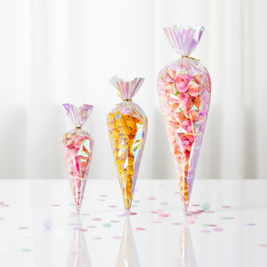ถุงสามเหลี่ยมใสโฮโลแกรมสีรุ้งแบบมีเชือกผูกปิดผนึกสำหรับใส่ขนมหวาน - Product Image 5
