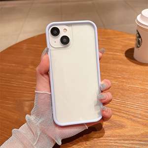 Macaron-colored frame suitable for 16 Pro transparent acrylic DIY resin materials dual-purpose blade shockproof phone case - Product Image 5
