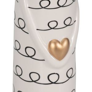 Statuetta di Coniglio Ondulato in Ceramica con Motivo a Anelli e Cuore per Arredamento Casa, Bagno, Ufficio, Soggiorno - Product Image 5