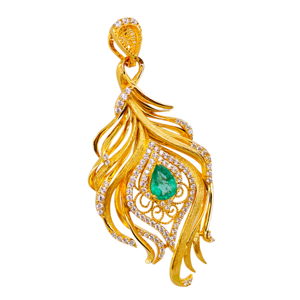 Pendentif en argent 925 plaqué or 18 carats avec émeraude de laboratoire, certifié NGTC, unisexe, pour un usage quotidien, cadeau d'anniversaire de mariage, par UM Jewelry - Product Image 2