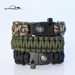 CAMPOUT สร้อยข้อมือเอาตัวรอดไนลอน 23x2.3 ซม. พาราคอร์ดเดินป่ากลางแจ้งอเนกประสงค์พร้อมเข็มทิศสีลายพราง - Product Image 5