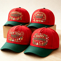 Cappello da Baseball Natalizio Personalizzato con Ricamo, Unisex, Regolabile, Cappelli per le Festività Natalizie
