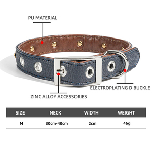 Correa para mascotas, Collar para mascotas, remaches, picos ajustables para perros, entrenamiento resistente, ajustable, nailon, Collar para perros, Collar de cuero OEM - Product Image 2