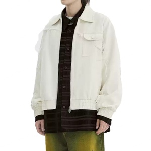 Chaqueta Corta de Algodón de Alta Calidad Personalizada para Hombre, Cuello Camisero, Color Sólido, Estilo Vintage, Chaquetas Vaqueras para Hombre - Product Image 3