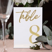 Numéros de table en acrylique 3D dorés pour réception de mariage Pafu, numéros de table 1 à 15 avec 15 supports de numéros de table dorés