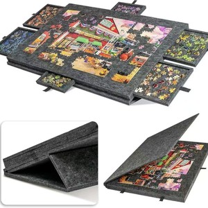 Cross-border Foldable Multifunctional Puzzle Felt <b>Board</b> with Bracket Lid Tilt Thickened Puzzle Toy <b>Board</b> for Children and Adults - Product Image 2