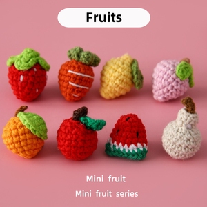 Mini handmade móc Trái Cây Rau Đồ chơi Quà Tặng Sợi trang trí nội thất handmade Crochet thực phẩm bán buôn dâu tây Quà Tặng - Product Image 2