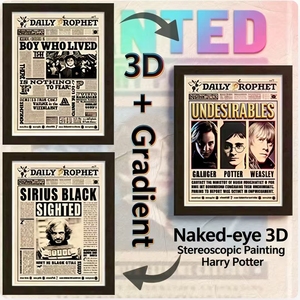 Nuovo Poster 3D Autentico HP PET con Effetto Lenticolare, Raffigurante Personaggi Anime e Star del Cinema. Poster 3D Anime in Movimento. - Product Image 2