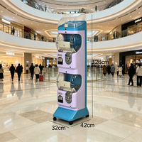 Distributeur automatique de capsules Gacha Tomy personnalisable avec accepteur de pièces, distributeur de capsules japonais à deux niveaux avec vitrine