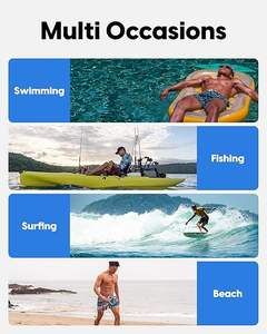 Shorts de bain personnalisés pour hommes, séchage rapide, respirants, motif <span class=keywords><strong>labyrinthe</strong></span>, coupe basse OEM, 5 pouces, motif géométrique <span class=keywords><strong>labyrinthe</strong></span> - Product Image 5