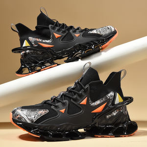 एडिट ब्रांड लोगो कस्टम डिजाइनर फैशन स्पोर्ट्स स्नीकर्स बुना हुआ ब्लेड टीपीयू सोल कूल रनिंग शूज़ पुरुष बास्केटबॉल स्टाइल जूते - Product Image 2