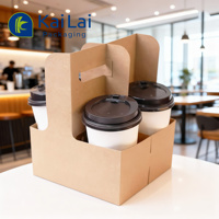 Porte-gobelets en papier kraft biodégradable personnalisé pour boissons chaudes, café, thé, résistant