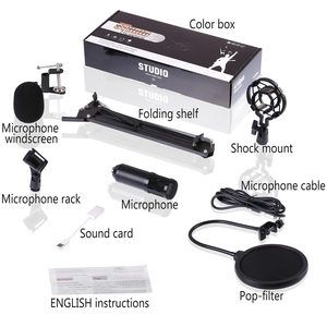 カラーボックス BM800 録音用ポッドキャストスタジオコンデンサーマイク＆EPEマイクセット 歌唱用デスクトップ<span class=keywords><strong>BM</strong></span>-<span class=keywords><strong>800</strong></span> 有線12個セット - Product Image 6