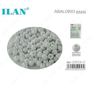 Perline ILAN da 8mm Bianche Monocolore per Creazione di Gioielli e Artigianato - Product Image 3