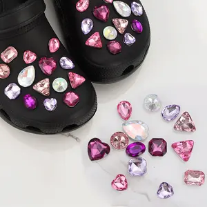 Grosir DIY Kristal Berlian Sepatu Bunga Dekorasi Tombol Lubang Sepatu Aksesoris Gaya Baru Berlian Imitasi Set Pesona Buaya