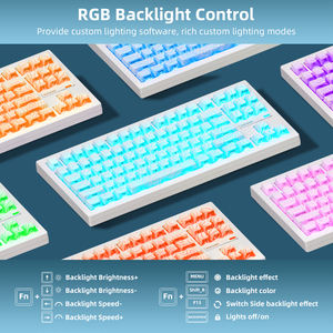 <span class=keywords><strong>Clavier</strong></span> mécanique topographique blanc ZORNHER ZH870, 88 touches, rétroéclairage RVB programmable, sans fil, pour le jeu et le bureau - Product Image 6