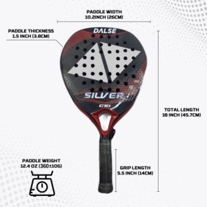 Raquette à pagaie de confort optimal pour jouer rapidement au <span class=keywords><strong>tennis</strong></span> de plage Précision avancée Poids équilibré EVA Grip Metal Padel - Product Image 6