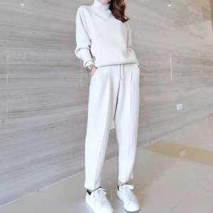 2022 gros tricot <span class=keywords><strong>pull</strong></span> ensembles <span class=keywords><strong>pull</strong></span> ample manches longues hauts automne hiver pantalons longs femmes <span class=keywords><strong>pull</strong></span> en <span class=keywords><strong>cachemire</strong></span> - Product Image 2