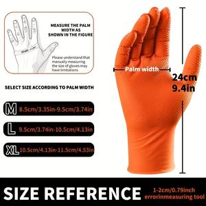 8 Mil Nitrile Light Orange Diamond Disposable Medical <strong>Gloves</strong> Safety <strong>Gloves</strong> Latex Free Box of 100 - Product Image 5