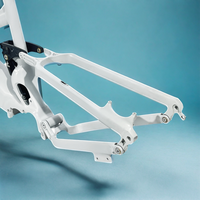 Cadre de vélo de montagne électrique léger en alliage d'aluminium 6061 avec suspension souple, surface brillante, 27,5 pouces, moteur Bafang