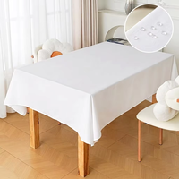 Wasserdichte, Ölbeständige, Hitzebeständige, Umweltfreundliche Weiße Polyester-Tischdecke in Gewerbequalität, Auslaufsicher für Zuhause und Hotel