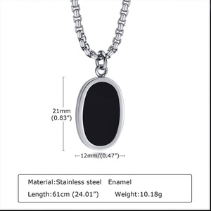 Collar con Colgante de Piedra Natural para Mujer y Hombre, en Acero Inoxidable Original, Resistente al Agua y al Deslustre, a la Moda - Product Image 2
